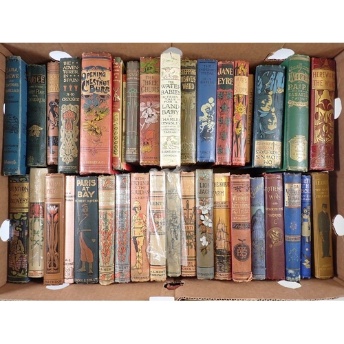 755 - A quantity of early 20th century fiction books with decorative spines