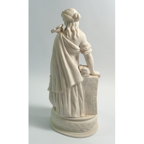 8 - A Parian figure of classical woman with dove, 34cm