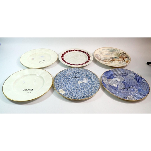 84 - Four Spode Blue Room plates and a quantity of Royal Worcester sample pattern plates