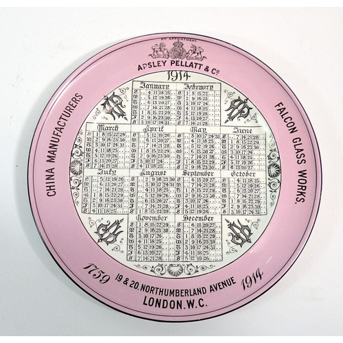 92 - An Apsley Pellatt & Co Falcon Glass Works advertising plate, 1759-1914, 21cm