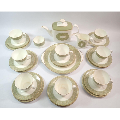 100 - A Royal Doulton Sonnet tea service comprising eight cups and seven saucers, teapot, sugar, jug, cake... 