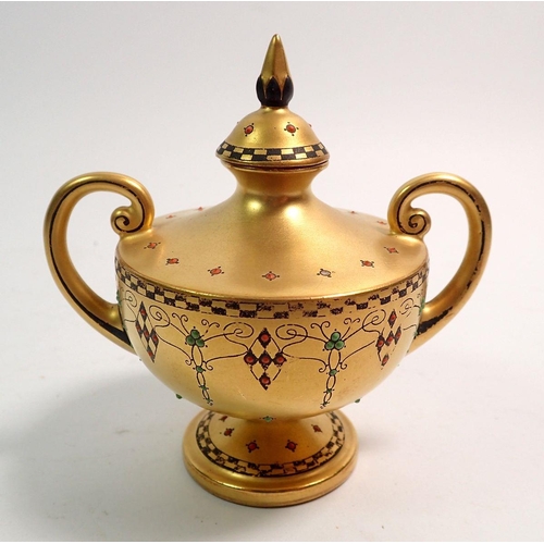 117 - A Royal Worcester miniature enamelled urn No. 2749, 8.5cm