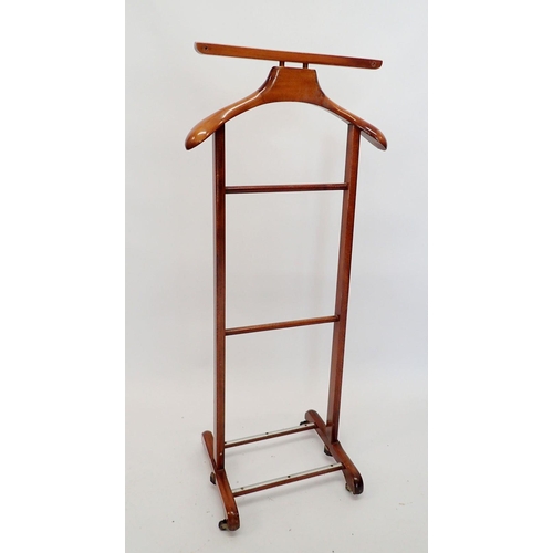 1265 - An early 20th century gentleman's Italian mahogany valet stand by Brevettato, 107.5cm tall x 47cm wi... 