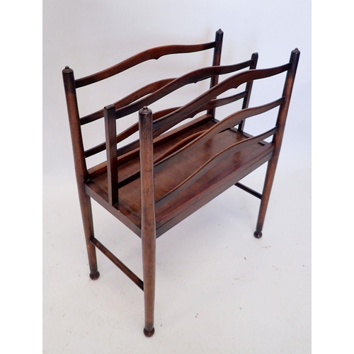 1293 - A mid 20th century mahogany magazine rack, 50cm wide