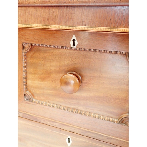 1299 - A Victorian mahogany Scotch chest with hat drawer flanked by four small drawers over three long draw... 