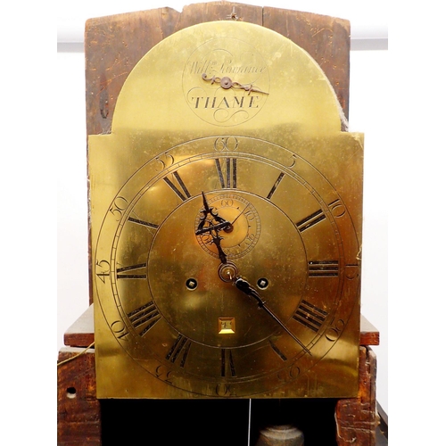 1304 - An 18th century longcase clock with brass dial by William Lawrence Thame, Oxford