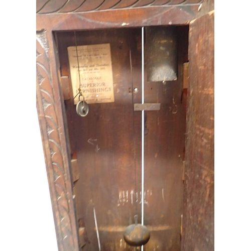 1304 - An 18th century longcase clock with brass dial by William Lawrence Thame, Oxford