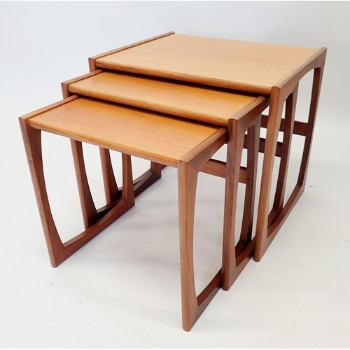 1318 - A G-plan vintage teak nest of three occasional tables, 53cm wide