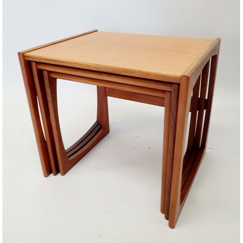 1318 - A G-plan vintage teak nest of three occasional tables, 53cm wide