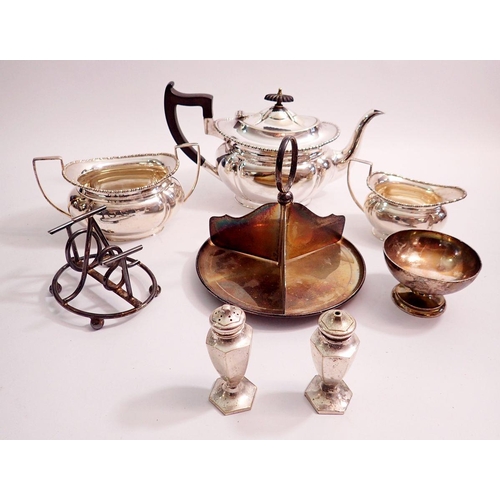 198 - A group of silver plate including tea set etc.