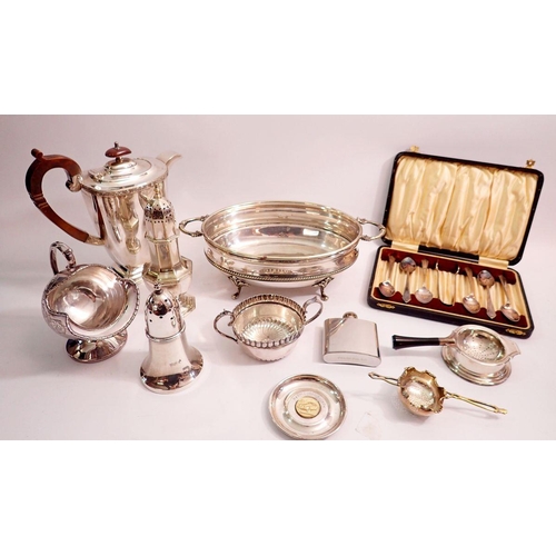 200 - A box of silver plated items