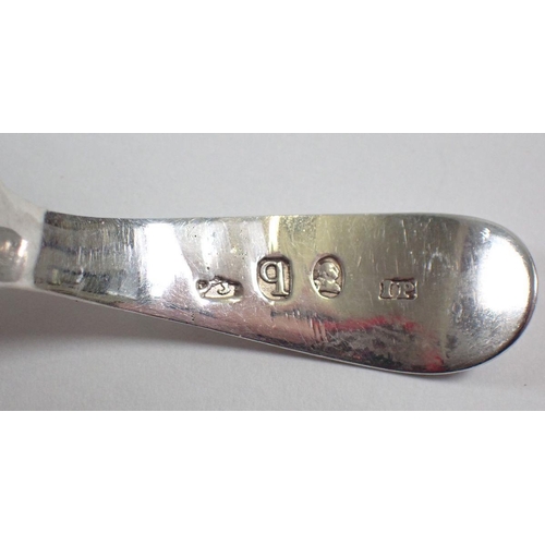 272 - A bright-cut engraved silver caddy spoon with shell bowl, London 1791 by IP