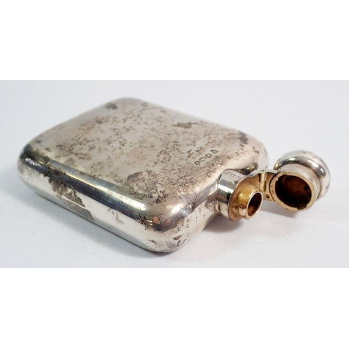 298 - A silver hip flask, Sheffield 1938 by G & J/WH, 100g, 11cm tall