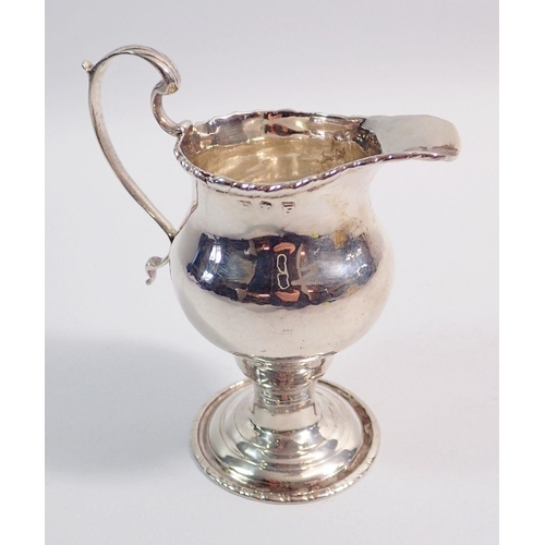 321 - A George III silver cream jug, marks rubbed, 10.5cm tall, 90g