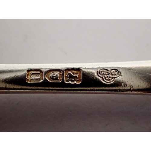 337 - A silver christening rats tail spoon and fork, London 1915 by Goldsmiths & Silversmiths, 78g