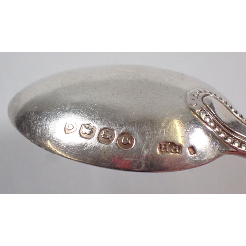 354 - Four silver egg spoons with crest, London 1862 by Francis Higgins, 51g