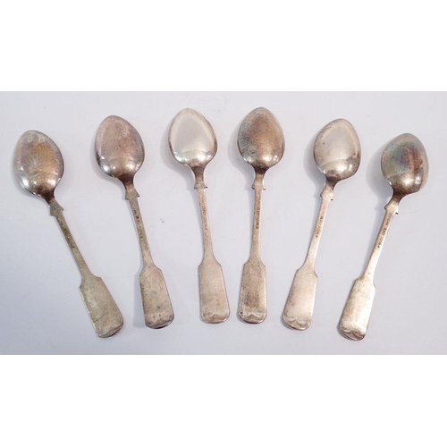 362 - A set of six sterling silver teaspoons, maker CA, 124g