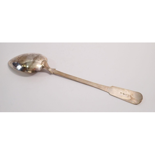 369 - A Maltese 800 standard silver large basting spoon, 32cm long, 155g