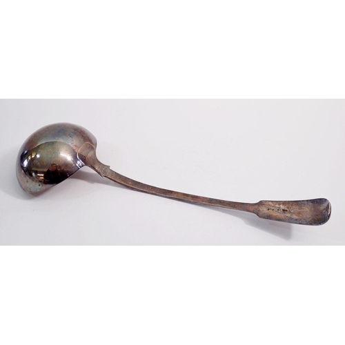 370 - A Maltese silver fiddle pattern soup ladle by Alfredo Vassallo Cremona, 33cm, 243g