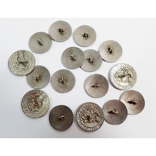 573 - A collection of sixteen various white metal ecclesiastical buttons