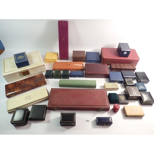 586 - A collection of over thirty various jewellery boxes, cases etc. including examples by Asprey, Hermes... 