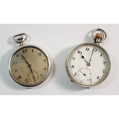 709 - Two silver pocket watches both with Arabic dials