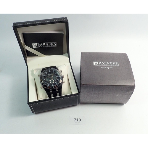 713 - A Barkers of Kensington gentleman's Aero Sport wrist watch - boxed