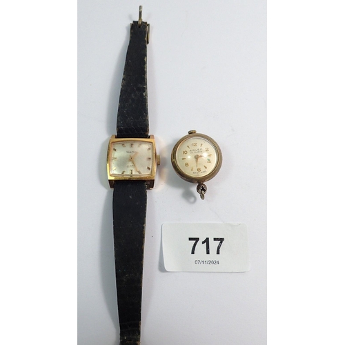 717 - A gold plated vintage ladies Wonder watch and a Arlea ball pendant watch