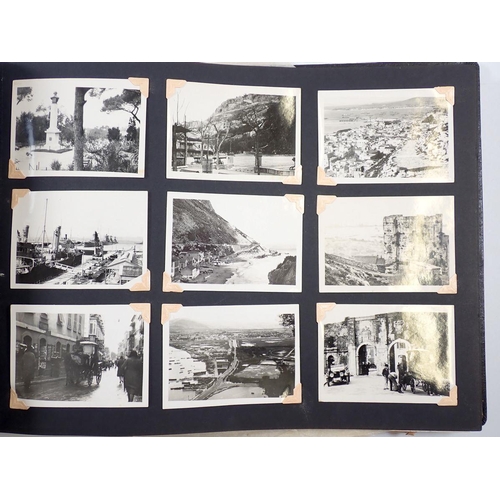 749 - A part filled album of photographs and loose photographs taken by CPO HMS Grimsby during 1934-1939 i... 