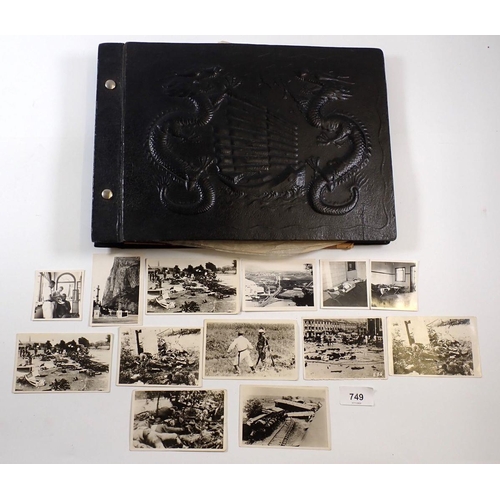 749 - A part filled album of photographs and loose photographs taken by CPO HMS Grimsby during 1934-1939 i... 