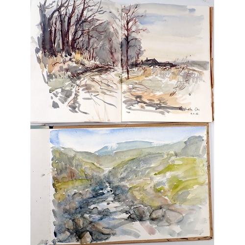 752 - Stanley Joyce ARBSA (1929-2012) - two sketch books, one containing watercolour views of The Malverns... 