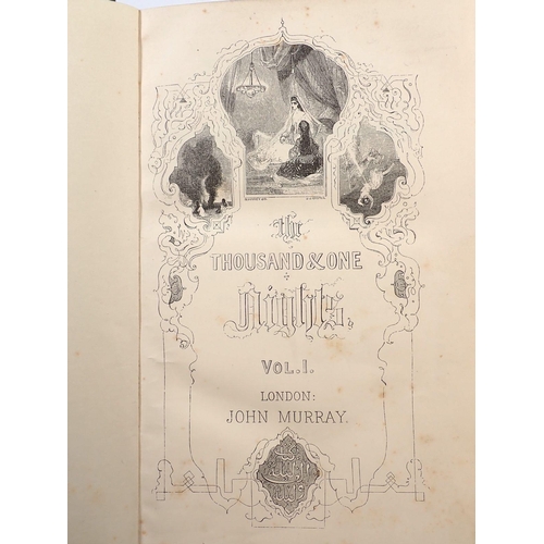 770 - The Thousand and One Nights, Edward William Lane, illustrated three volumes published by John Murray... 