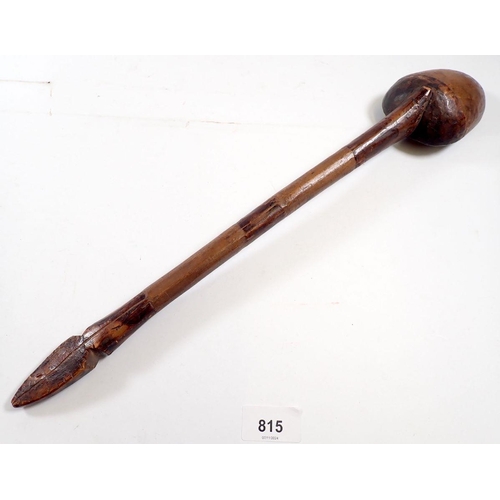 815 - A large tribal African carved wooden spoon, 48cm