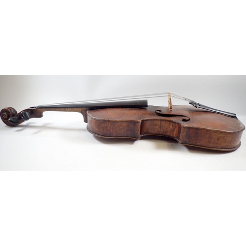 819 - A late 18th century viola in case, 15 2/8 inch back