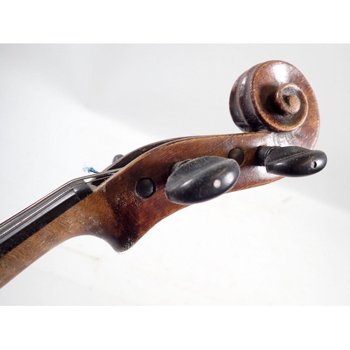 819 - A late 18th century viola in case, 15 2/8 inch back