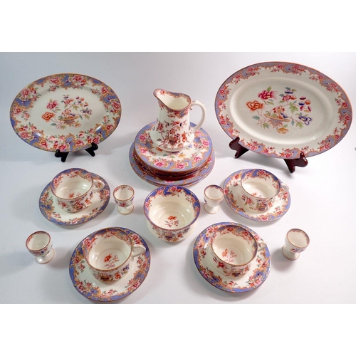 84 - A Cauldon part breakfast set comprising six plates (3 sizes), four eggcups, sugar, milk, jug, two se... 