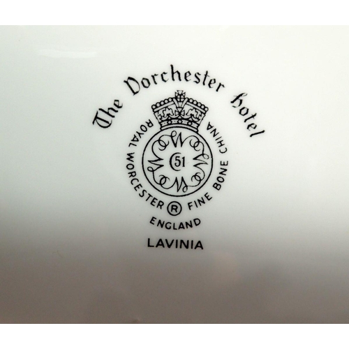 9 - A Royal Worcester Lavinia suite of tea, coffee and dinner ware from the Dorchester Hotel comprising ... 