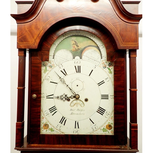 943 - A 19th century mahogany longcase clock with moon phase, the eight day movement by Wal Watson, Altrin... 