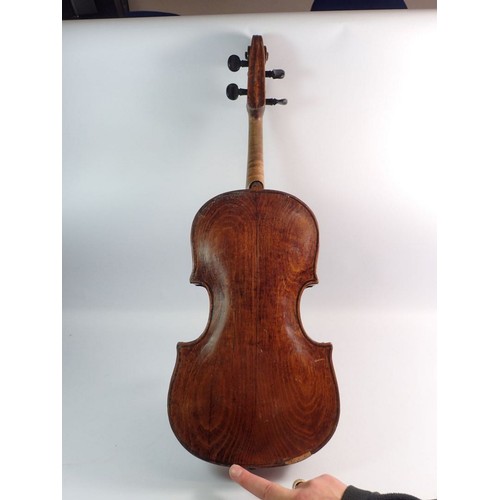 819 - A late 18th century viola in case, 15 2/8 inch back