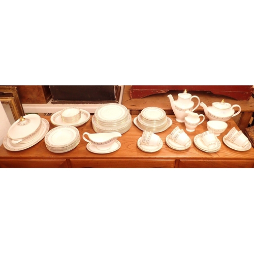 1 - A Royal Doulton Empress dinner service comprising oval tureen, two vegetable dishes, meat plate, eig... 