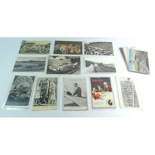 1064 - Twenty postcards on a transport theme including motorbikes, racing cards and aviation