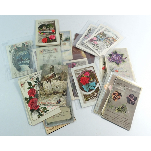 1069 - A collection of Victorian and later greeting cards and postcards including Valentines etc.