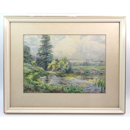 1116 - Alan White - watercolour 'Welsh River Scene' 24 x 34cm