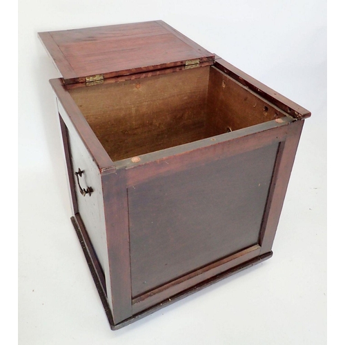 1134 - A 19th century mahogany large box with carrying handles 59x49.5x69cm