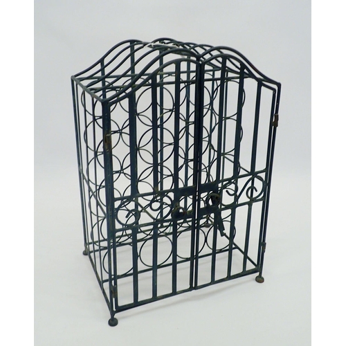 1138 - A wrought iron dome top wine rack to hold forty bottles