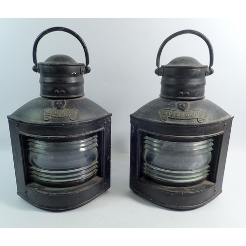 1150 - A pair of ships Port & Starboard lanterns, 32cm