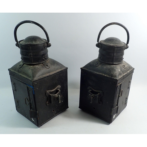 1150 - A pair of ships Port & Starboard lanterns, 32cm