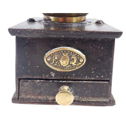 1190 - A Kendrick cast iron and brass coffee mill