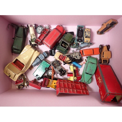 1217 - A box of various die cast vehicles including Dinky, Corgi, Britains, Days Gone By etc. some boxed, m... 