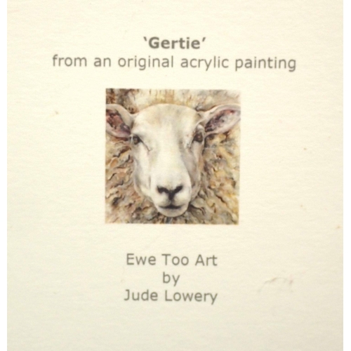 1245 - Jude Lowery - limited edition print of a Sheep, 19 x 19cm